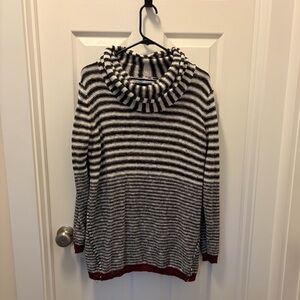Maurices Black and White Striped Cowl Neck Sweater